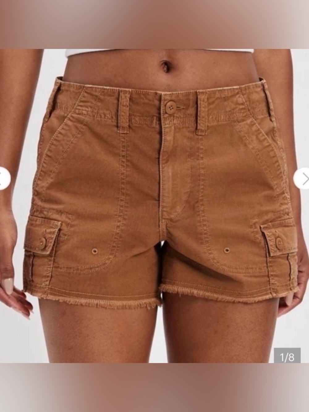 AE 90s Boyfriend Short Size 14 Tan Cargo - Picture 2 of 7